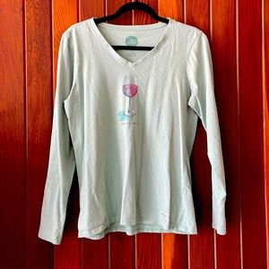 Life is Good Long sleeved Wine Tee